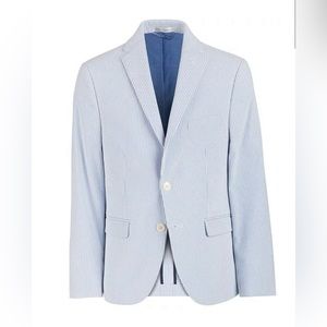 Lauren Ralph Lauren Big Boys Slim-Fit Blue/White Seersucker Suit Jacket Size 16R
